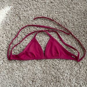 NWT Jolyn Triangle Bikini Top, Cranberry, XS